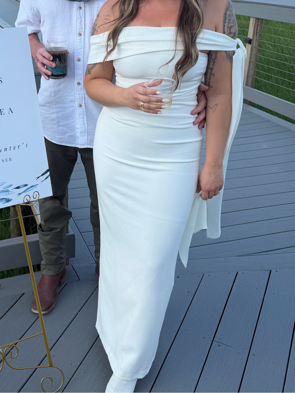 Off-Shoulder White Wedding Dress